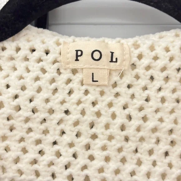 POL Cream Chenille Crochet Zip Up Hoodie - Picture 6 of 8